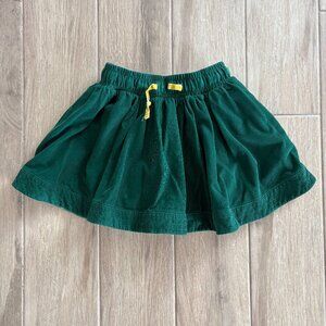 Mini Boden Corduroy Skirt Girls 5-6Y Green Floral Boho Cottagecore Spring Lined